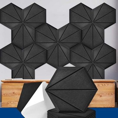 Moderno Design Acustico A prova di suono Pet Dimensioni personalizzate Decorazione autoadesiva Pannelli acustici in poliestere